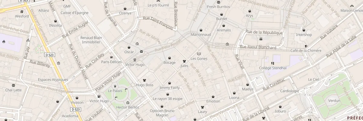 Plan du 6 Rue de la Poste à Grenoble