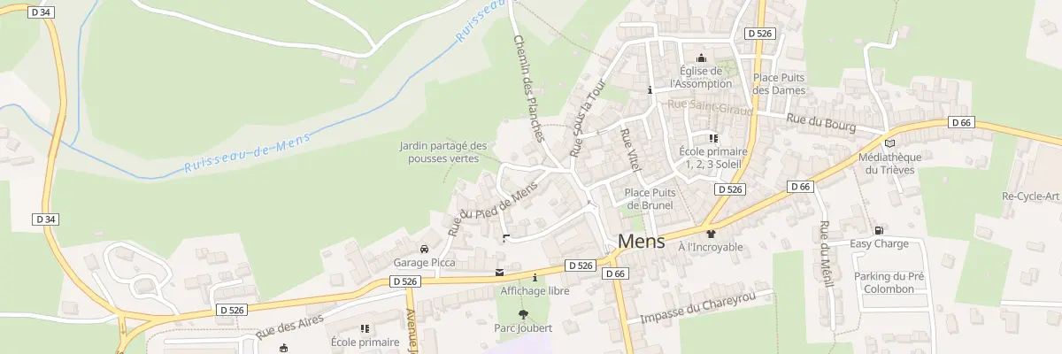 Plan du 20 Rue du Pied de Mens à Mens