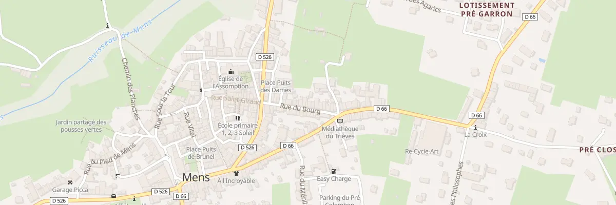 Plan du 77 Rue du Bourg à Mens