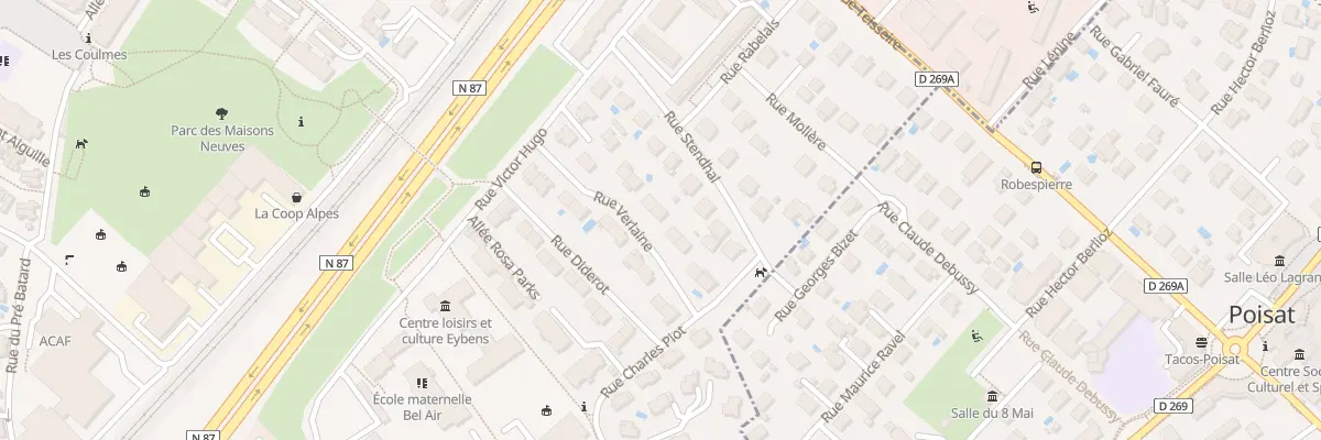 Plan du 9 Rue Verlaine à Eybens