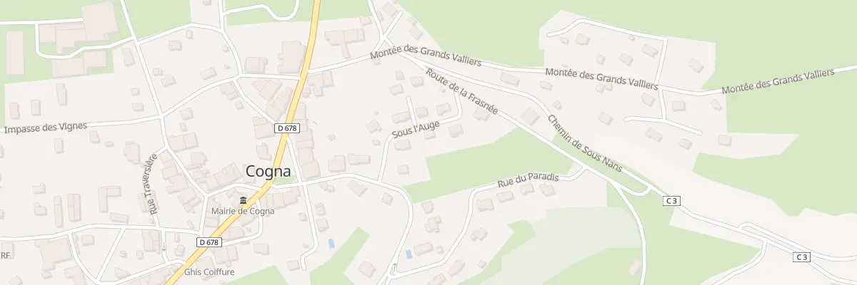Plan du 3 Sous l’Auge à Cogna