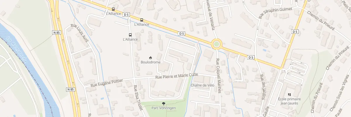 Plan du 100 Rue Pierre et Mar Curie à Vizille