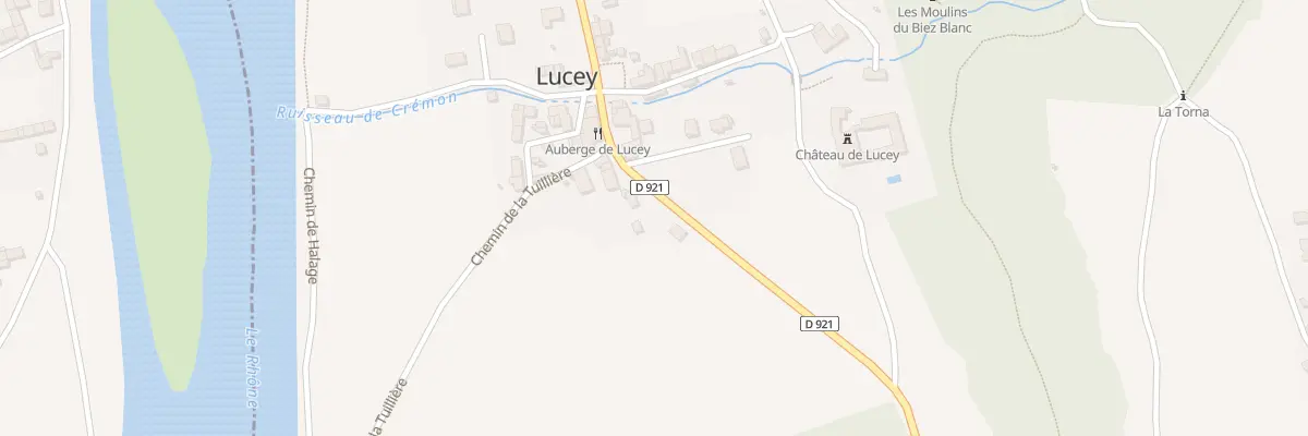 Plan du 89 Rte du Haut Rhône à Lucey