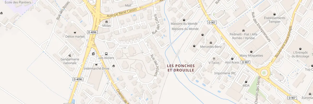 Plan du 280 Rue des Aliziers à Manosque