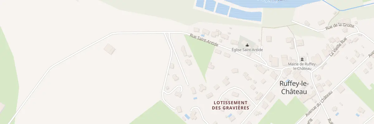 Plan de la Rue Saint Antide à Ruffey-le-Château