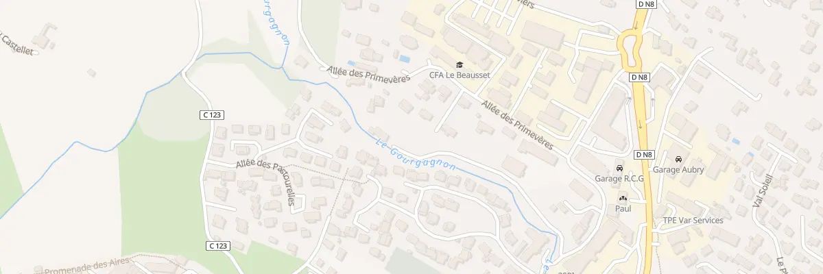 Plan du 155 All des Primevères au Beausset