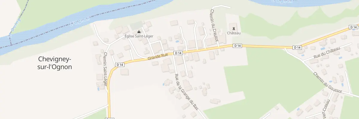 Plan du 1 Rue de la Grange du Bas à Chevigney-sur-l’Ognon