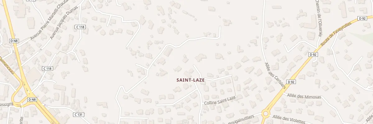 Plan du 18 Vc Colline Saint Laze à Ollioules