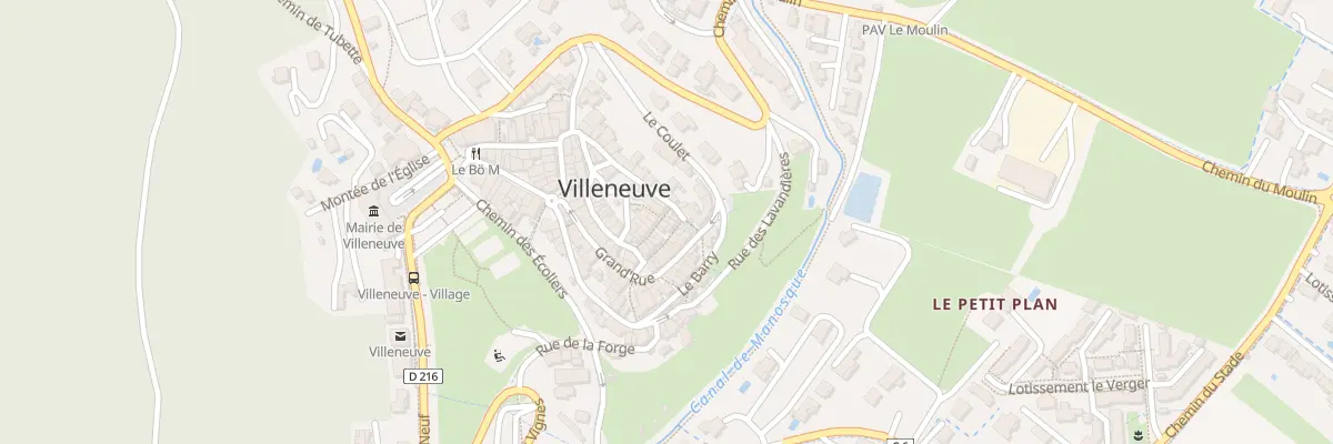 Plan de La Placette à Villeneuve