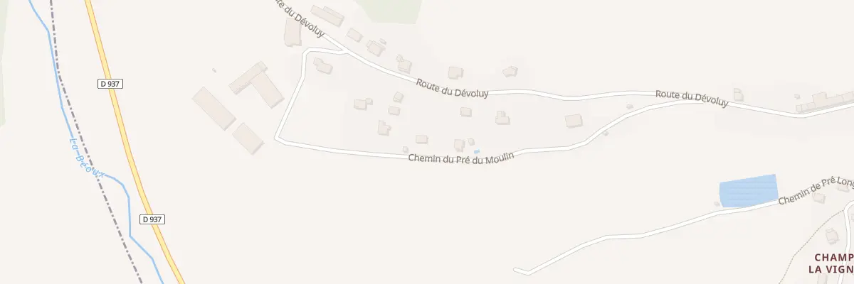 Plan du 5295 Pre du Moulin à Montmaur