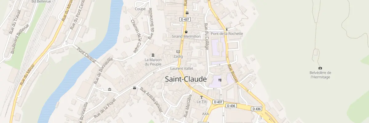 Plan de la Rue du Pré à Saint-Claude