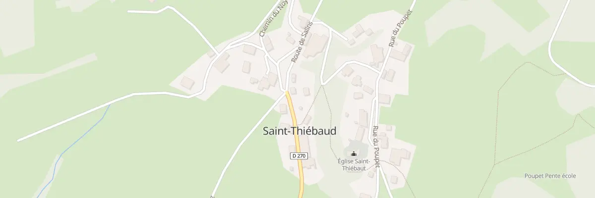 Plan de Rte de Salins à Saint-Thiébaud