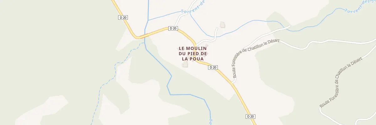 Plan du 5020 Moulin du Pied de la Poua à Châteauneuf-d’Oze