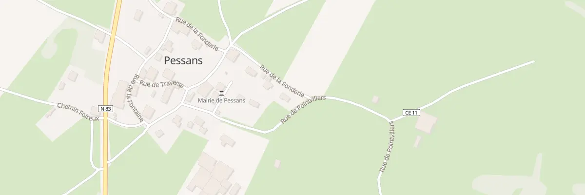 Plan du 8 Rue de Pointvillers à Pessans