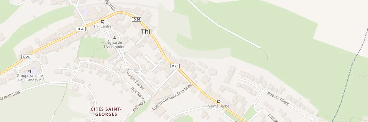 Plan de la Rue Paul Langevin à Thil