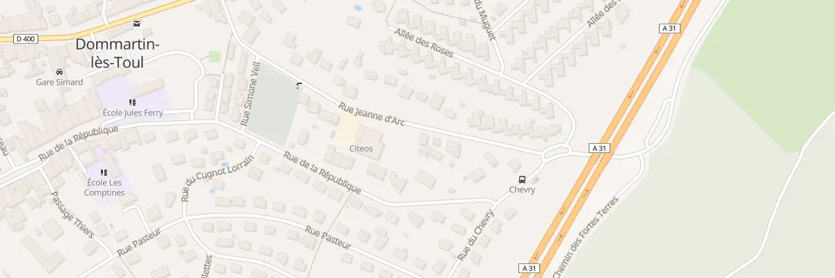 Plan du 12 Rue Jeanne d’Arc à Dommartin-lès-Toul