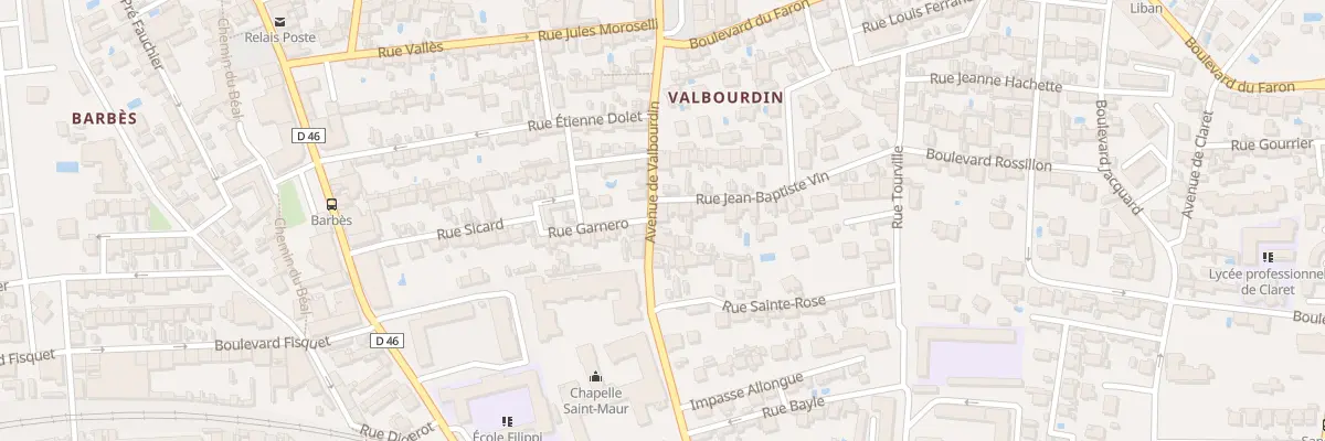 Plan du 2 Rue Jean-Baptiste Vin à Toulon