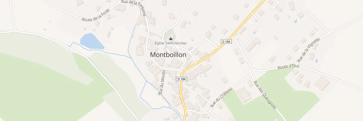 Plan de Rle de l’Eglise à Montboillon