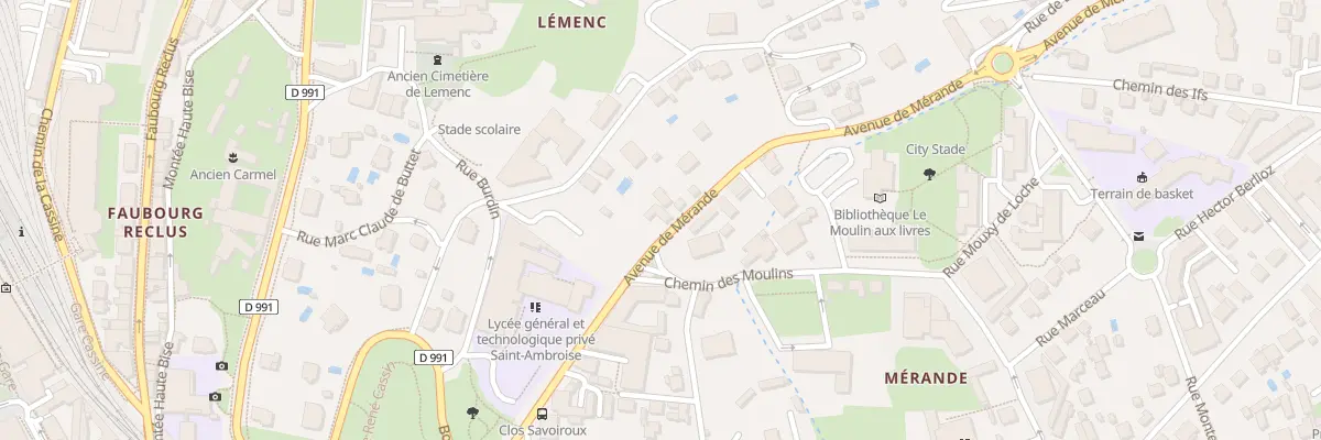 Plan du 9 Av de Mérande à Chambéry