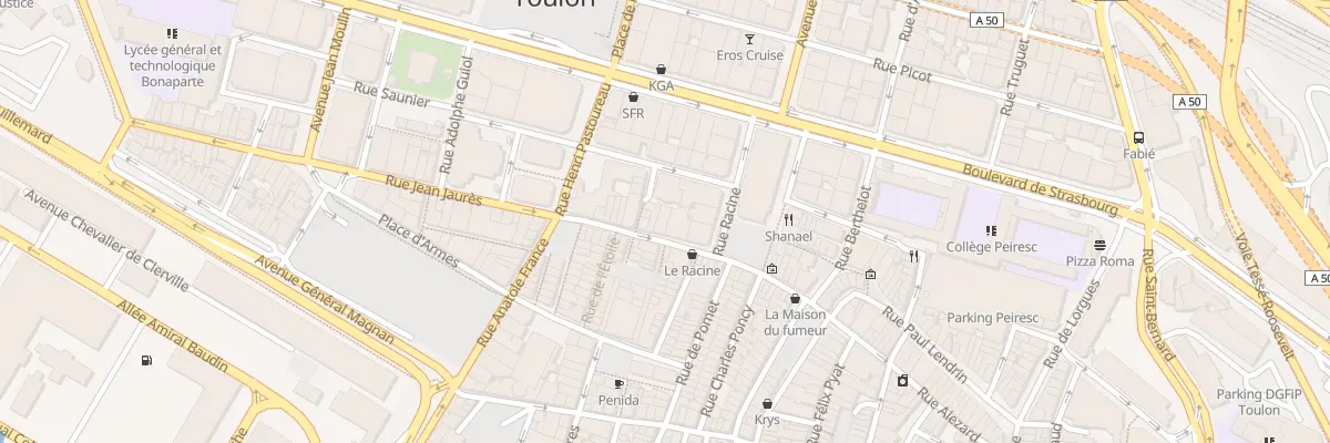 Plan du 425 Rue Jean Jaures à Toulon