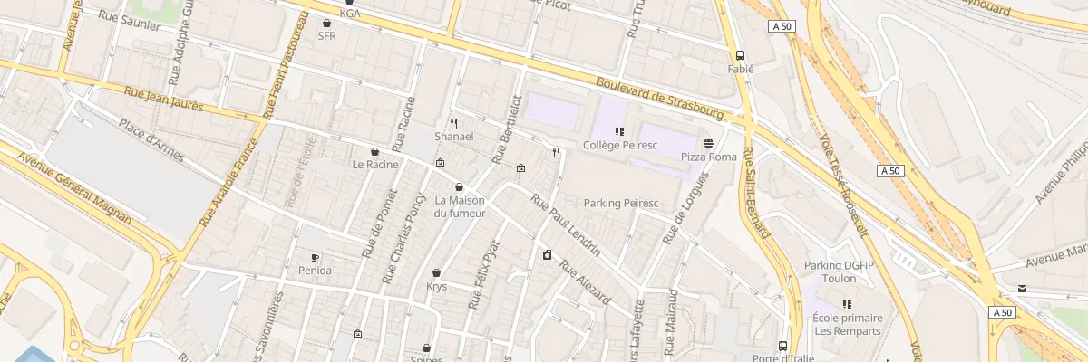 Plan du 20 Rue Paul Lendrin à Toulon
