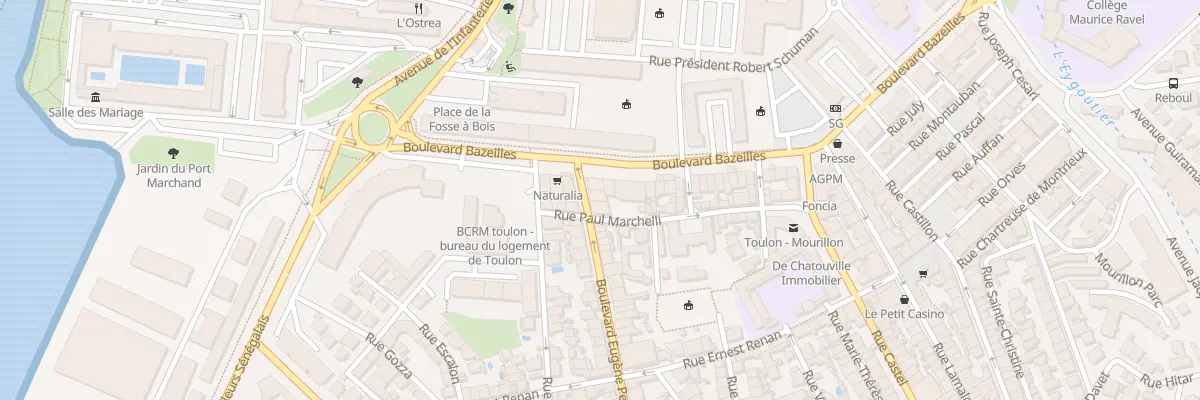 Plan du 2 Bd Eugene Pelletan à Toulon