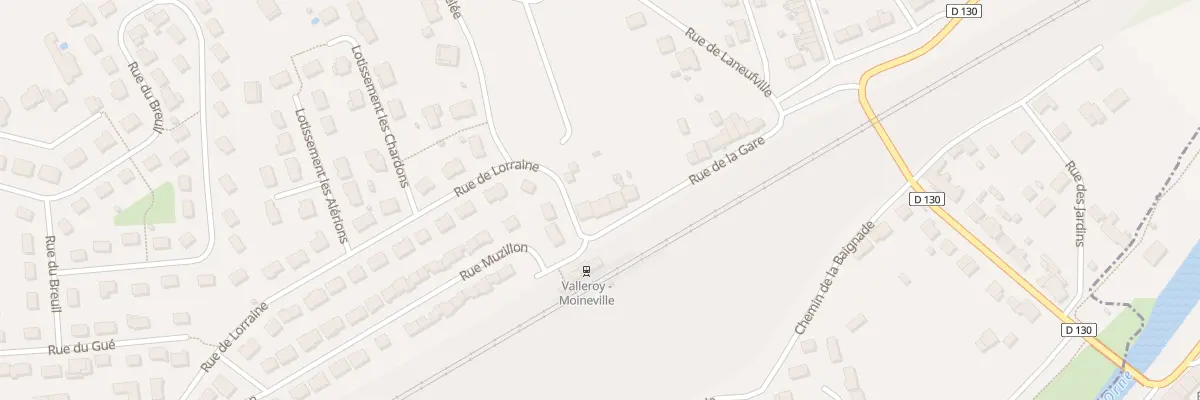 Plan de la Rue de la Gare à Valleroy