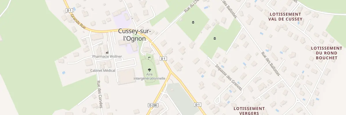 Plan du 25 Rue de Besancon à Cussey-sur-l’Ognon