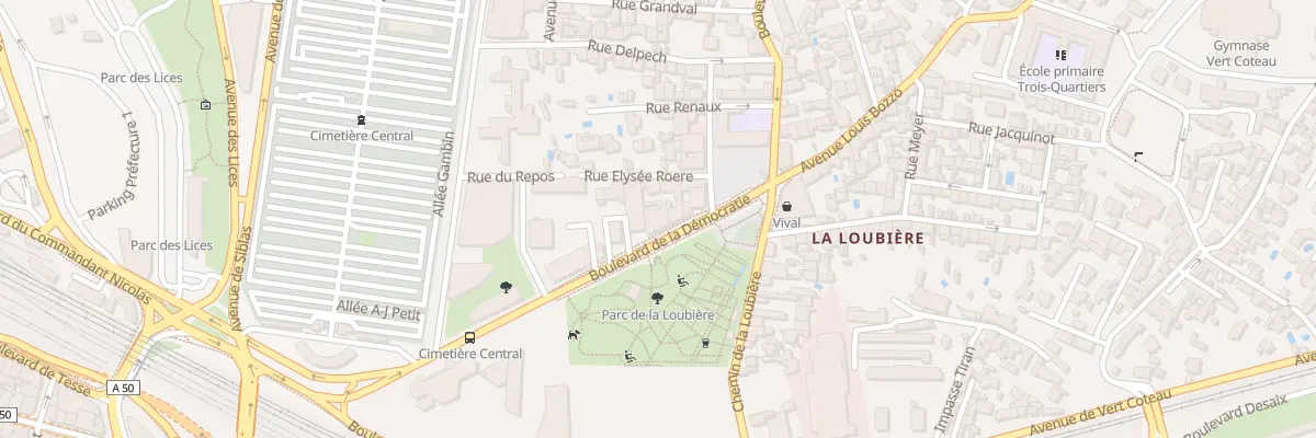 Plan du 347 Bd de la Democratie à Toulon