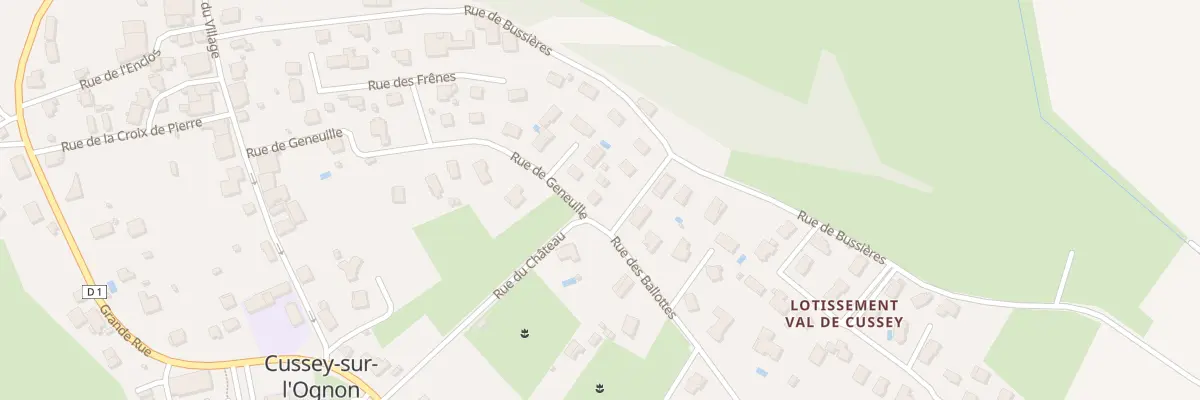 Plan du 11 Rue du Château à Cussey-sur-l’Ognon
