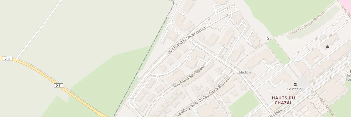 Plan du 12 Rue François Xavier Bichat à Besançon