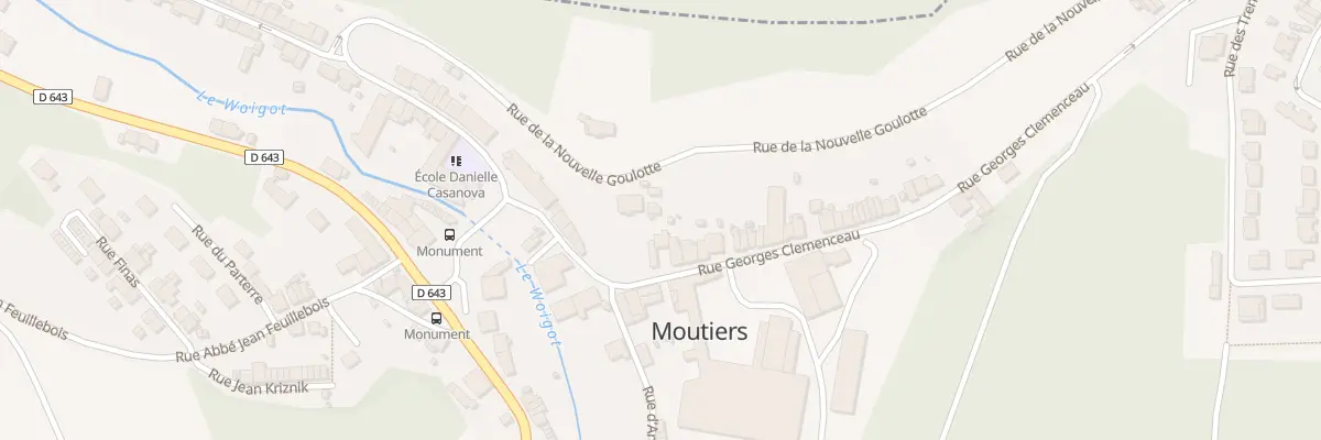 Plan de la Rue Clémenceau à Moutiers