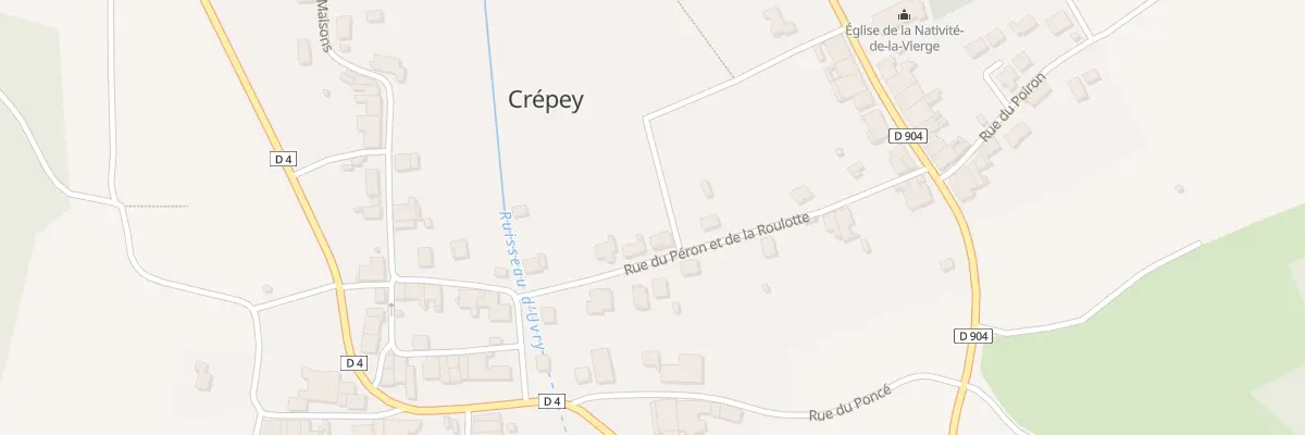 Plan du 12 Rue du Peron et de la Roulotte à Crépey