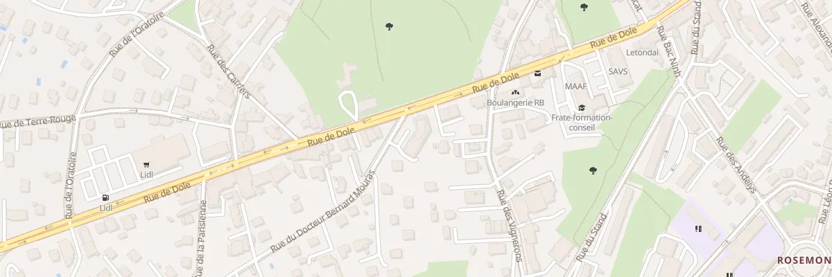 Plan du 1 Rue du Docteur Mouras à Besançon
