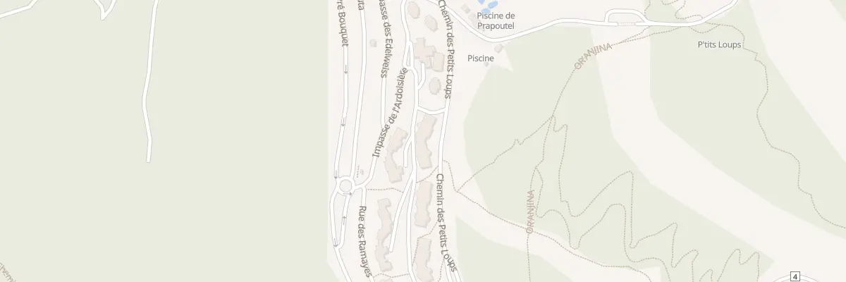Plan du 5257 Communal de l’Envers Prapo aux Adrets