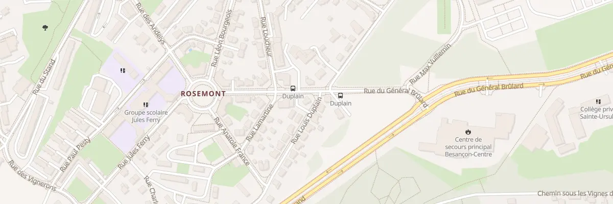 Plan du 2 Rue Louis Duplain à Besançon