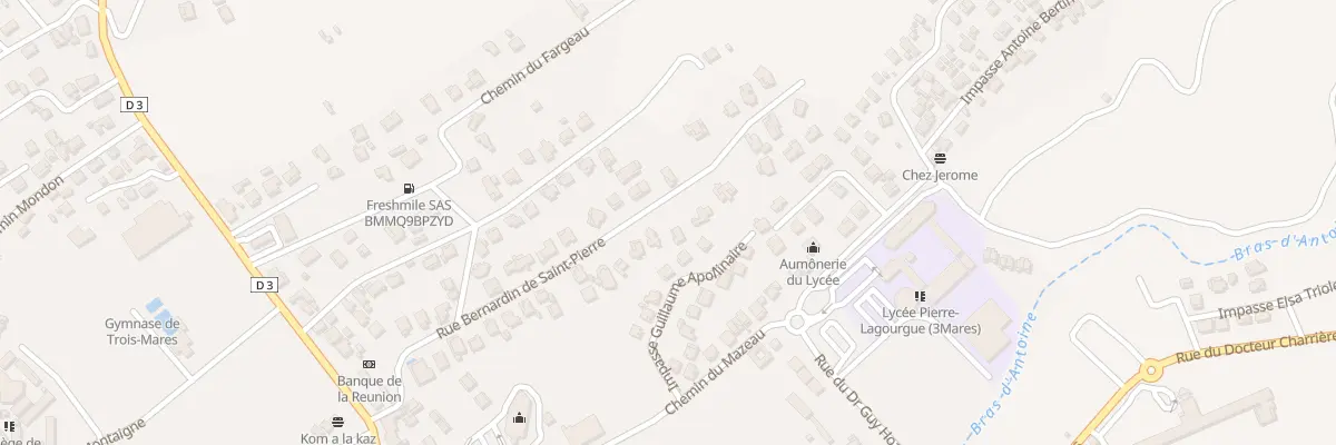Plan du 34E Rue Bernardin de Saint Pierre au Tampon