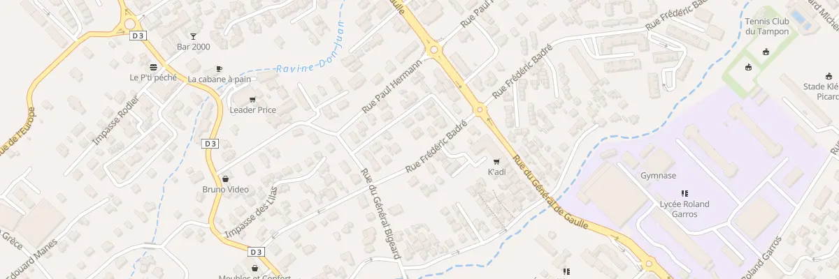 Plan du 25 Rue Frédéric Badré au Tampon