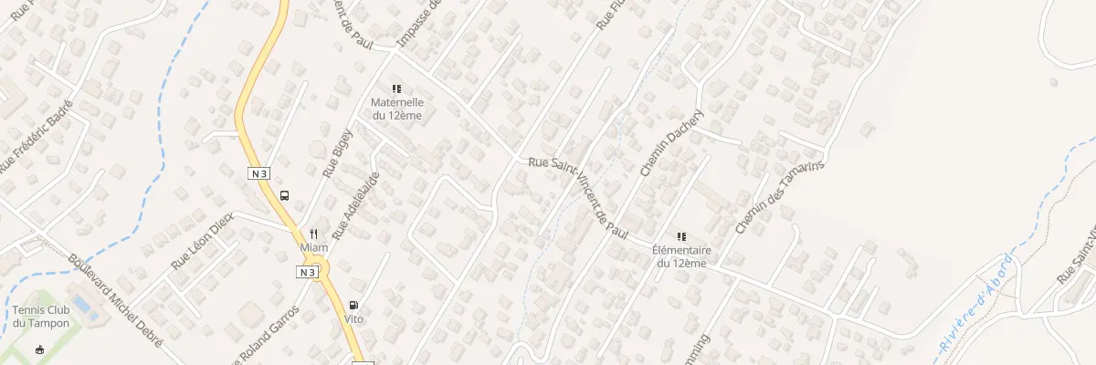Plan du 30 Rue Saint Vincent de Paul au Tampon