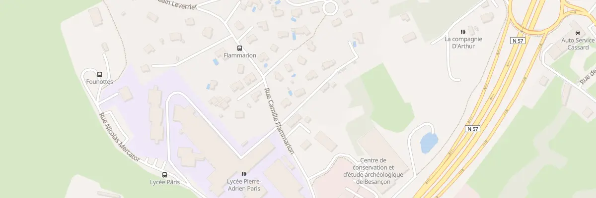 Plan du 16 Rue Camille Flammarion à Besançon