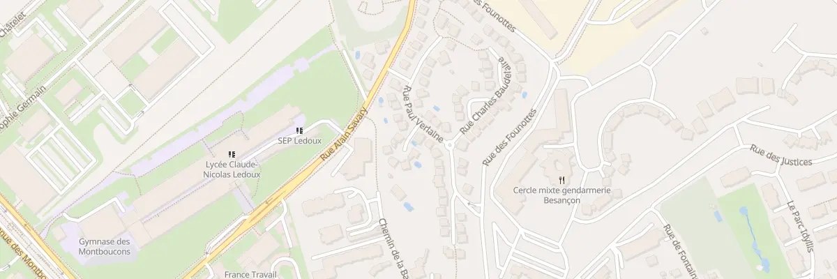 Plan du 3 Rue Paul Verlaine à Besançon
