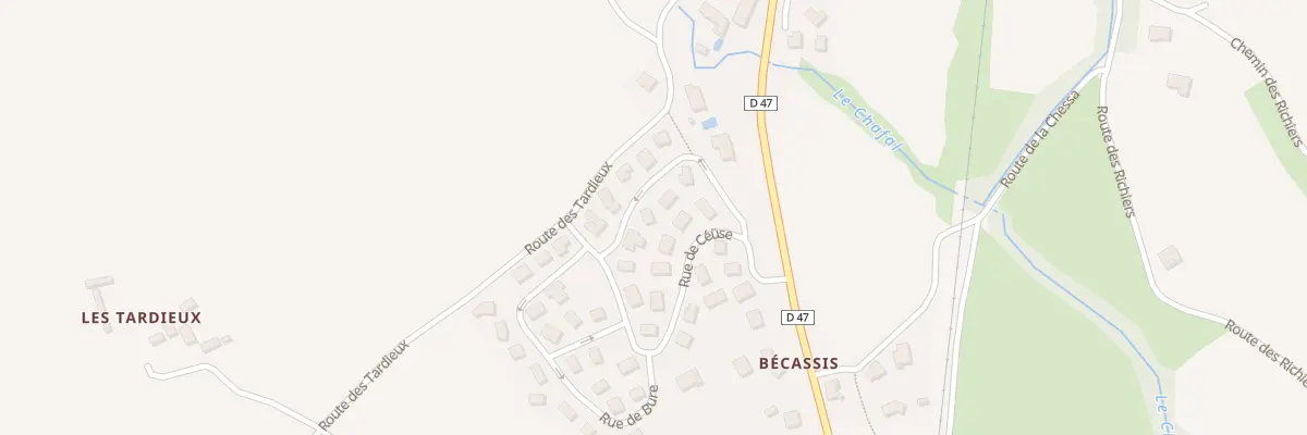 Plan du 5321 Becassis à La Freissinouse