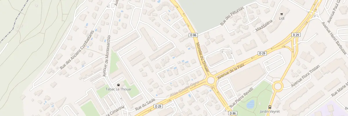 Plan du 9020 Mte du Thouar à La Garde
