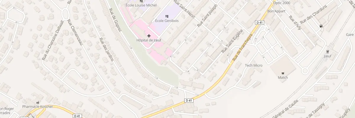 Plan du 28 Rue Saint Joseph à Jœuf