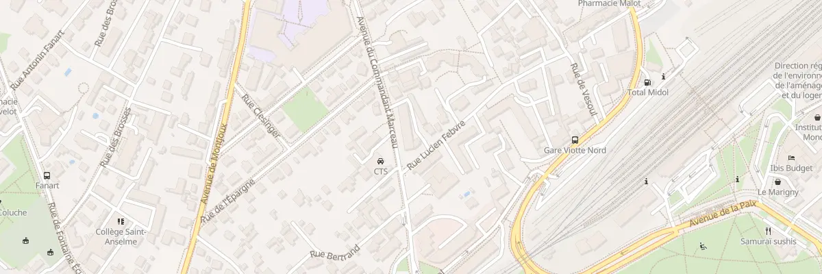 Plan du 3 Rue Lucien Febvre à Besançon