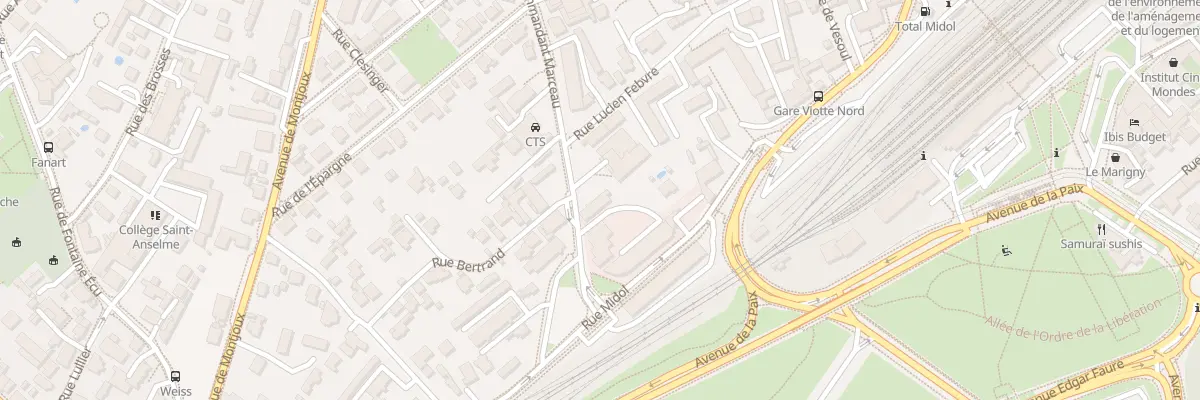 Plan du 12 Rue Midol à Besançon