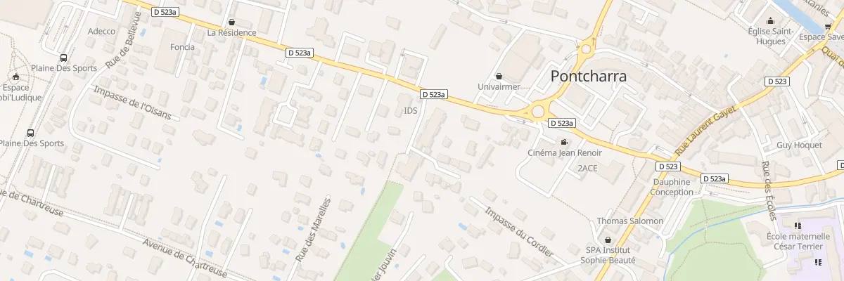 Plan de la Rue des Allobroges à Pontcharra