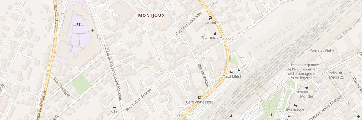 Plan du 2D Rue Midol à Besançon