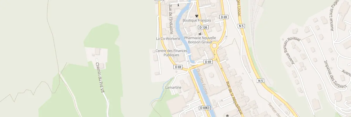Plan de la Rue Lamartine à Hauts de Bienne