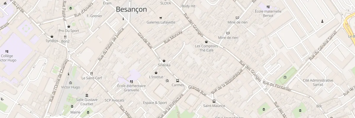 Plan du 93 Gr Grande Rue à Besançon